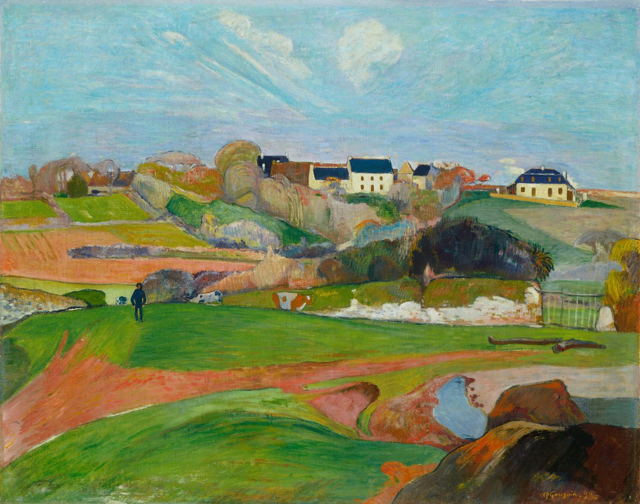 Le Pouldu的风景，1890年。 作者 保罗·高更