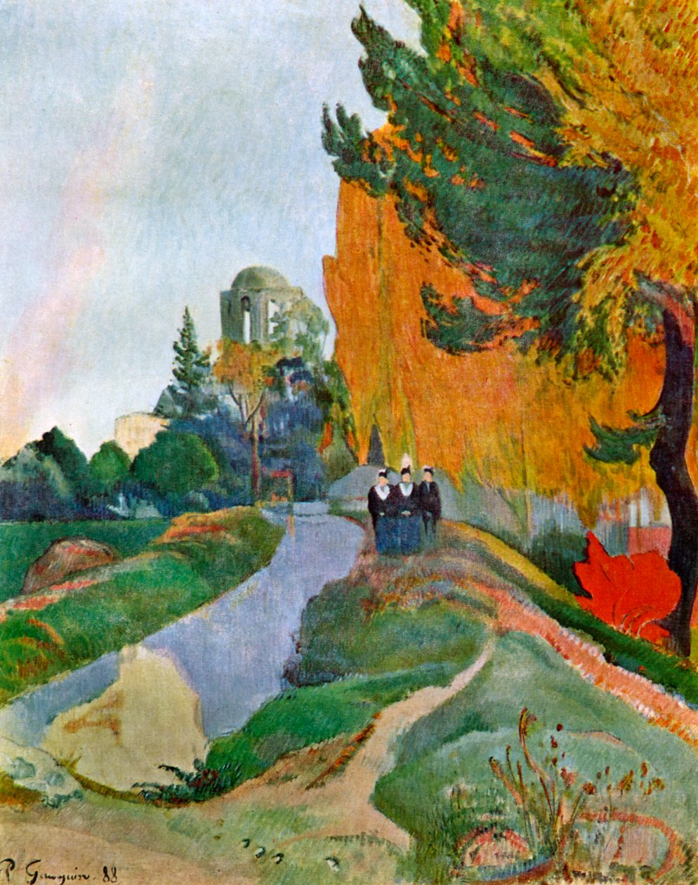 风景在阿尔勒（Alyscamps）附近的阿尔勒（Arles），1888年1939年。 作者 保罗·高更