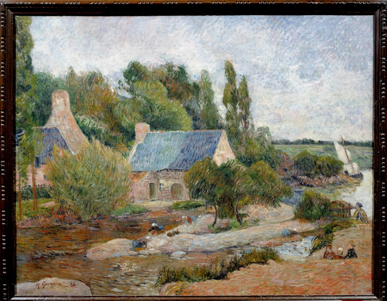 Les lavandieres à Pont Aven (Pont-Aven) Paul Gauguin (1848-1903) 绘画，1886 年 0,71 x 0,90 m 巴黎，奥赛博物馆 - Pont Aven (Pont-Aven) 的洗衣妇。 保罗·高更 (Paul Gauguin) (1848-1903) 的画作，1886 年。0.71 x 0.90 米。 巴黎奥赛博物馆 作者 保罗·高更