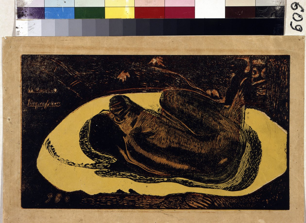 Manao Tupapau（亡灵守望）。保罗-高更（1848-1903 年）的雕刻作品 作者 保罗·高更