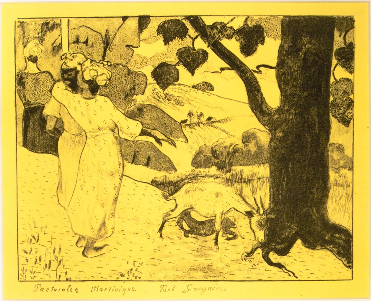 马提尼克牧歌，来自沃尔皮尼组曲：Dessins lithographiques, 1889., 1889. 作者 保罗·高更