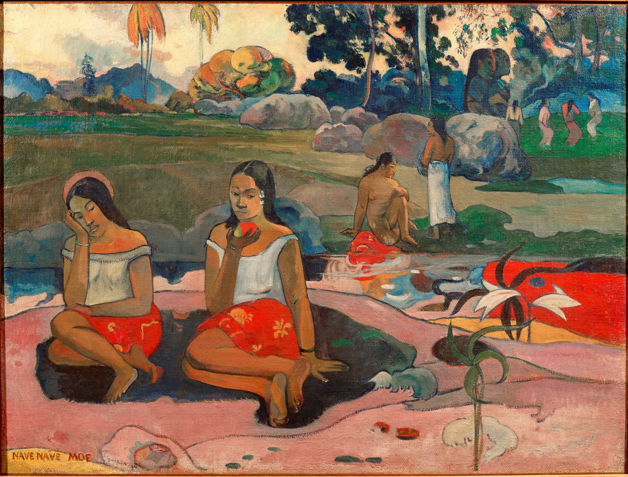 Nave nave moe（甜蜜的梦） Paul Gauguin (1848-1903) 绘画，1894 年 73x98 厘米圣彼得堡冬宫博物馆 作者 保罗·高更