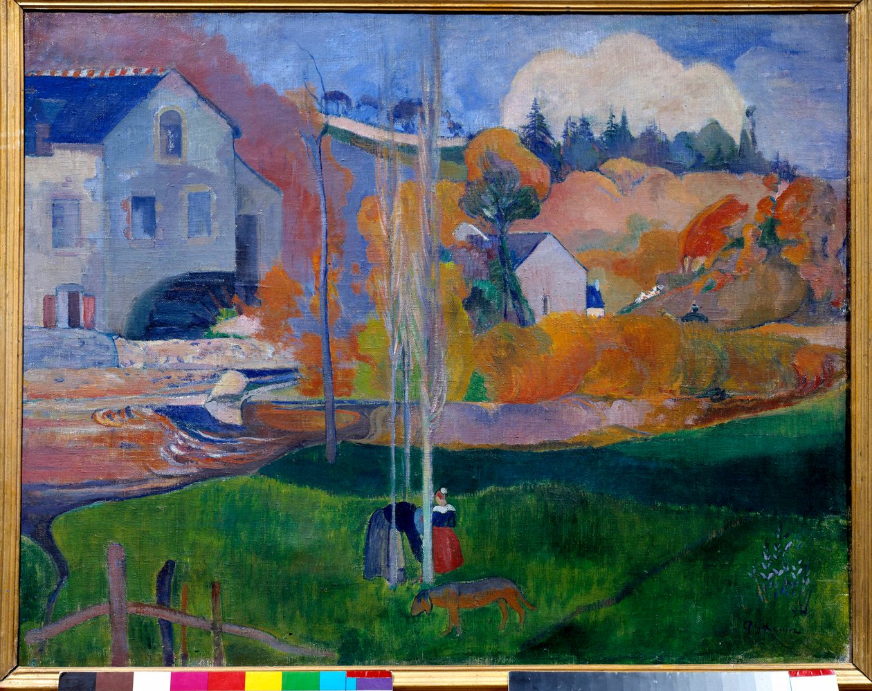 Paysage de Bretagne, le moulin david (landscape in Brittany, the mill David) Painting by Paul Gauguin (1848-1903) 作者 保罗·高更