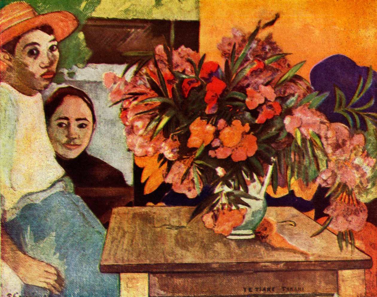 农民与花，1936年 作者 保罗·高更