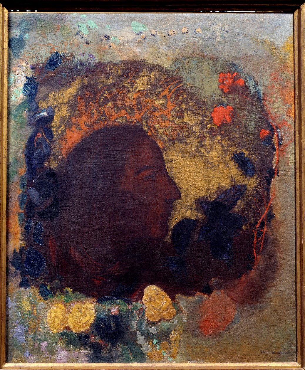 保罗·高更 (1848-1903) 的肖像。 奥迪隆·雷东 (Odilon Redon) 的绘画 (1840-1916) 作者 保罗·高更