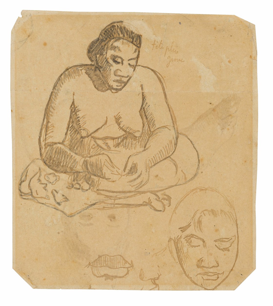 大溪地妇女坐像（正面）；大溪地妇女站像（背面） 作者 保罗·高更