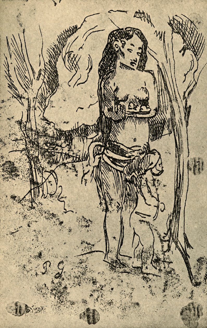 素描，1936年 作者 保罗·高更