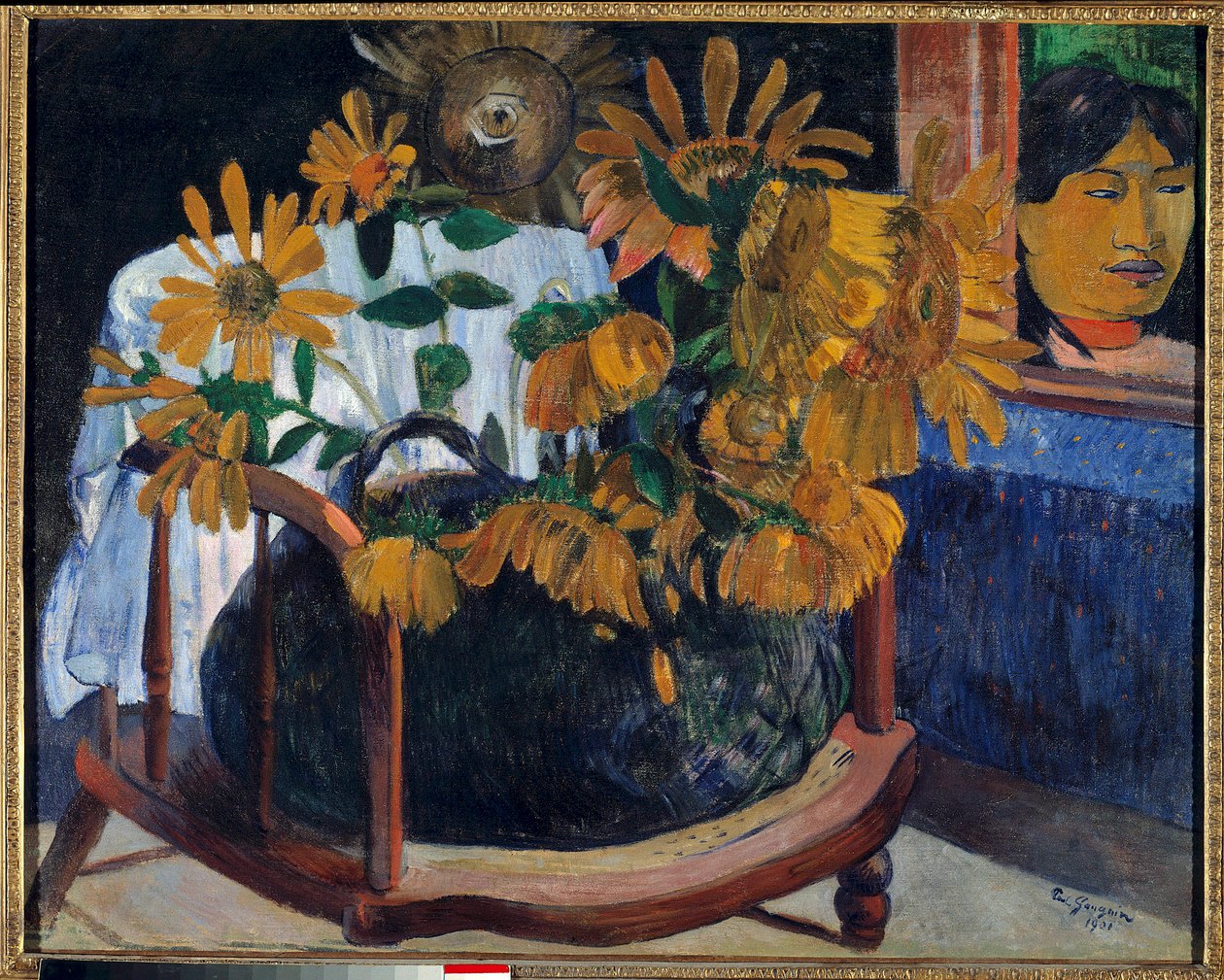 Sunflowers in an armchair Painting by Paul Gauguin (1848-1903) 1901 Saint Petersburg. Hermitage Museum 作者 保罗·高更