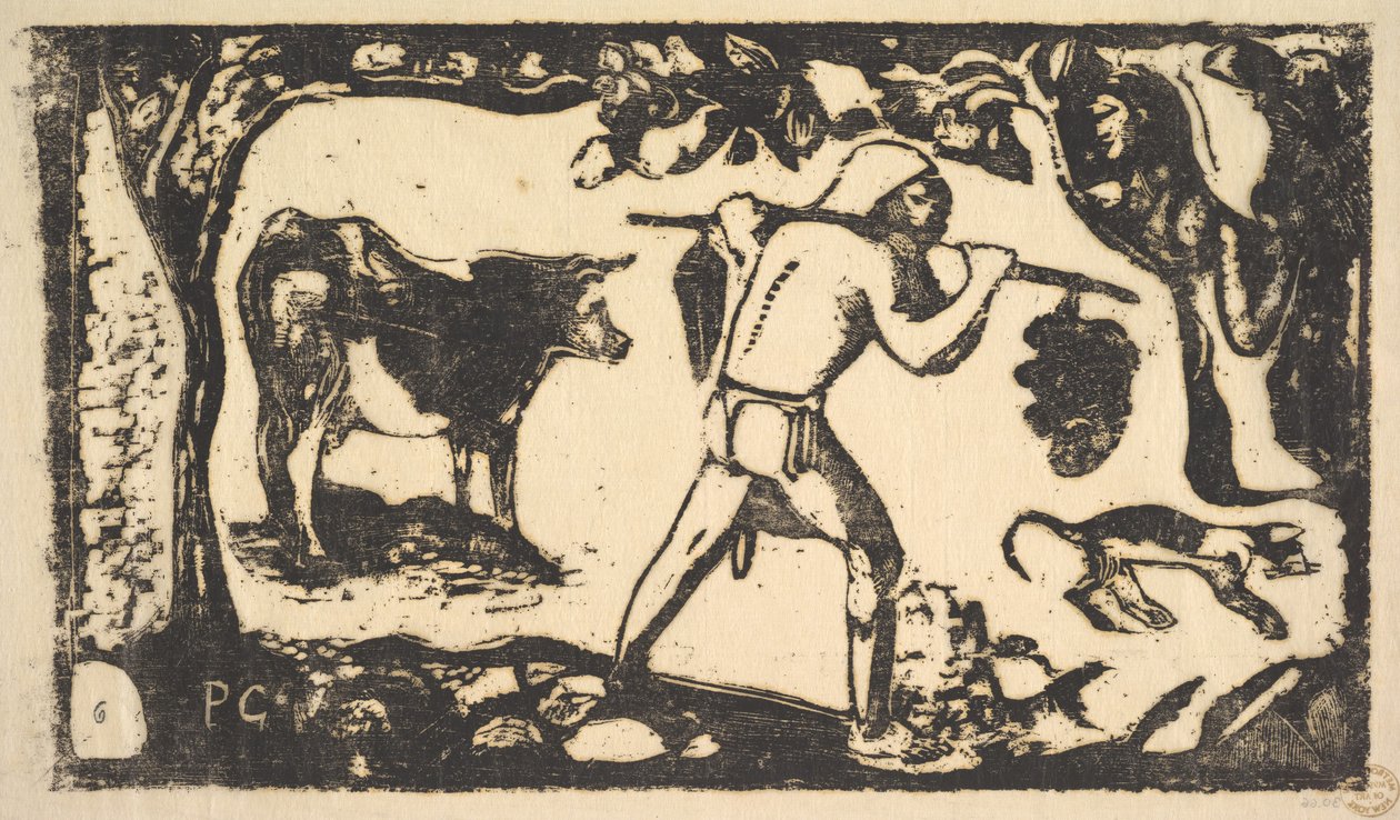 大溪地携带香蕉，1898-99年。 作者 保罗·高更