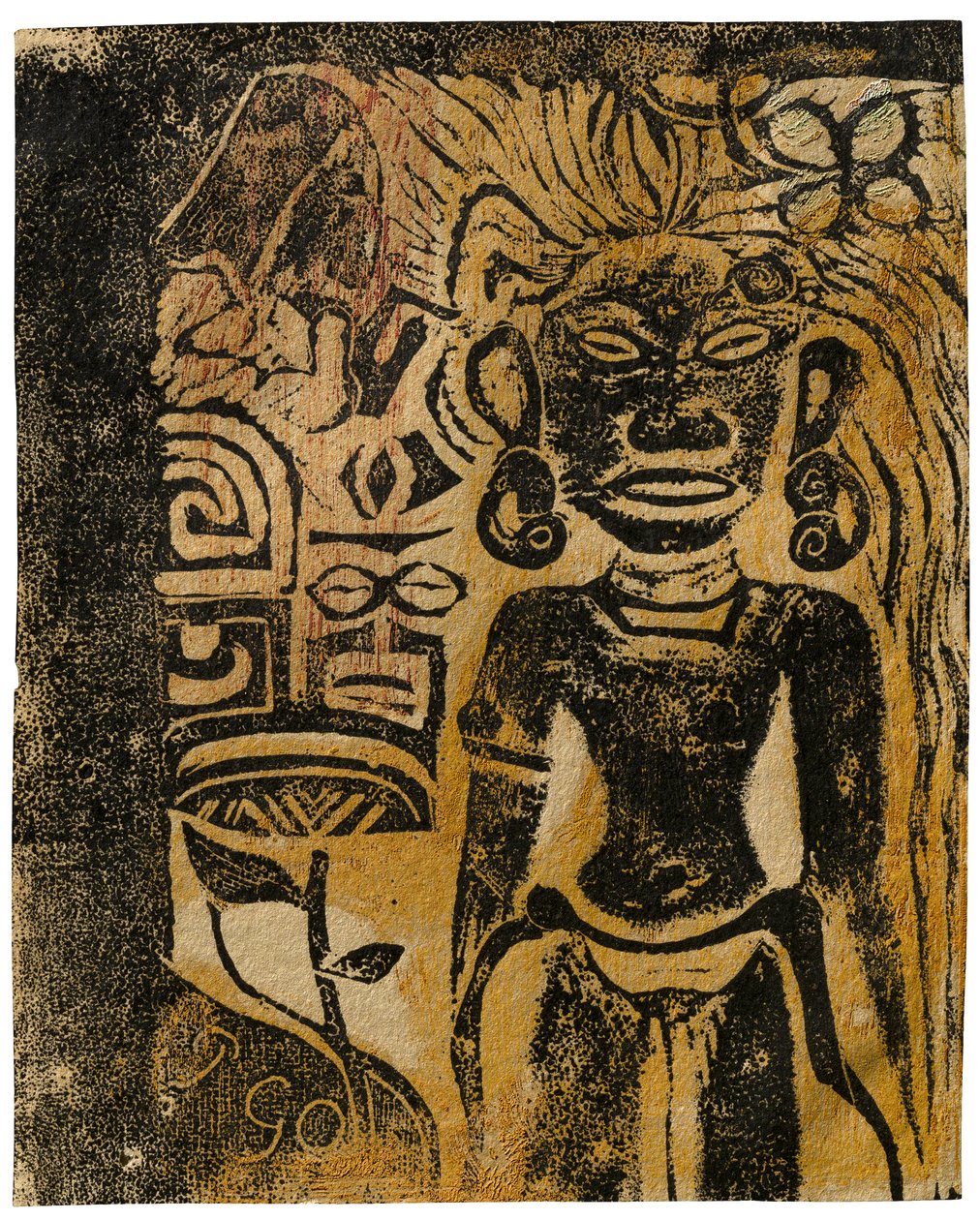大溪地偶像，女神希娜，1894-95年 作者 保罗·高更