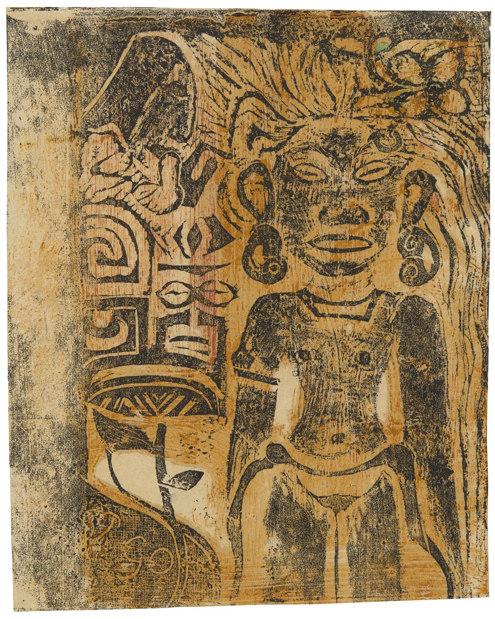 大溪地偶像，女神希娜，1894-95年 作者 保罗·高更