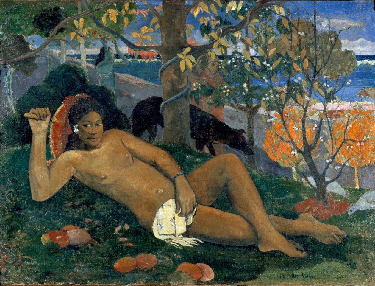 Te Arii Vahine。 国王的妻子。 保罗·高更 (1848-1903) 的绘画 作者 保罗·高更