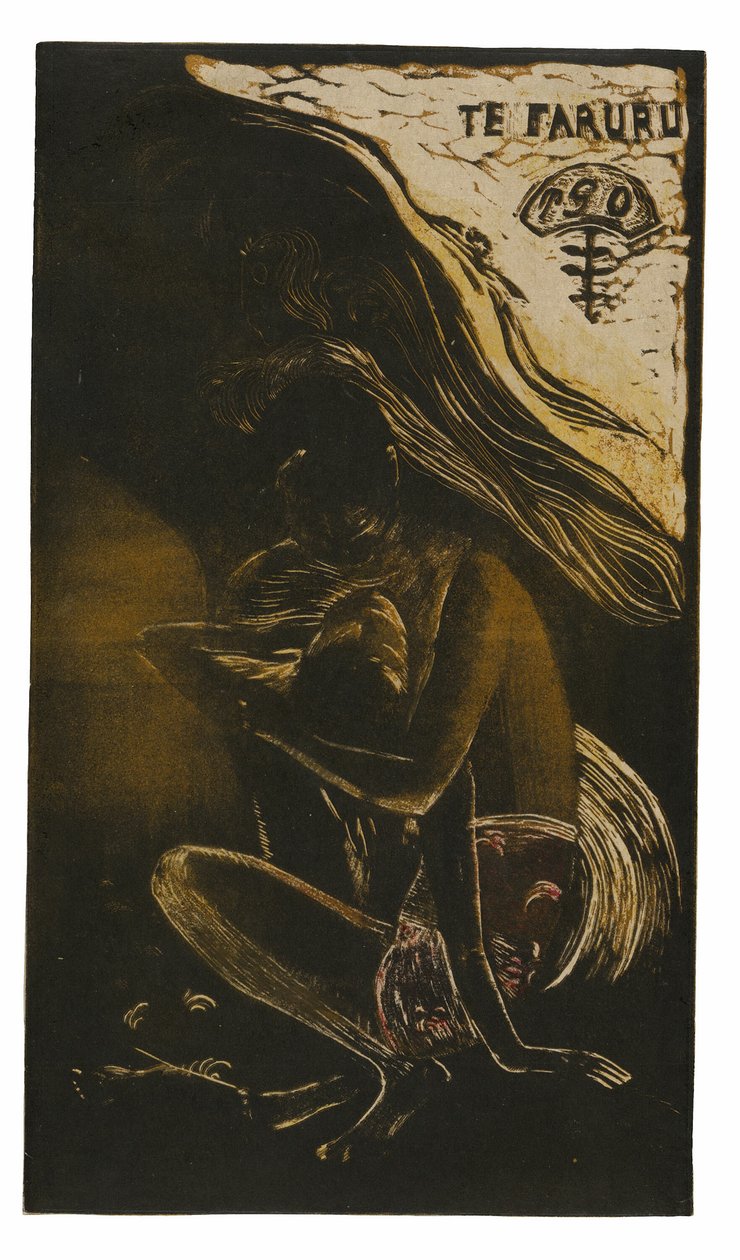 Te faruru（我们在这里做爱），选自诺亚诺亚组曲 作者 保罗·高更