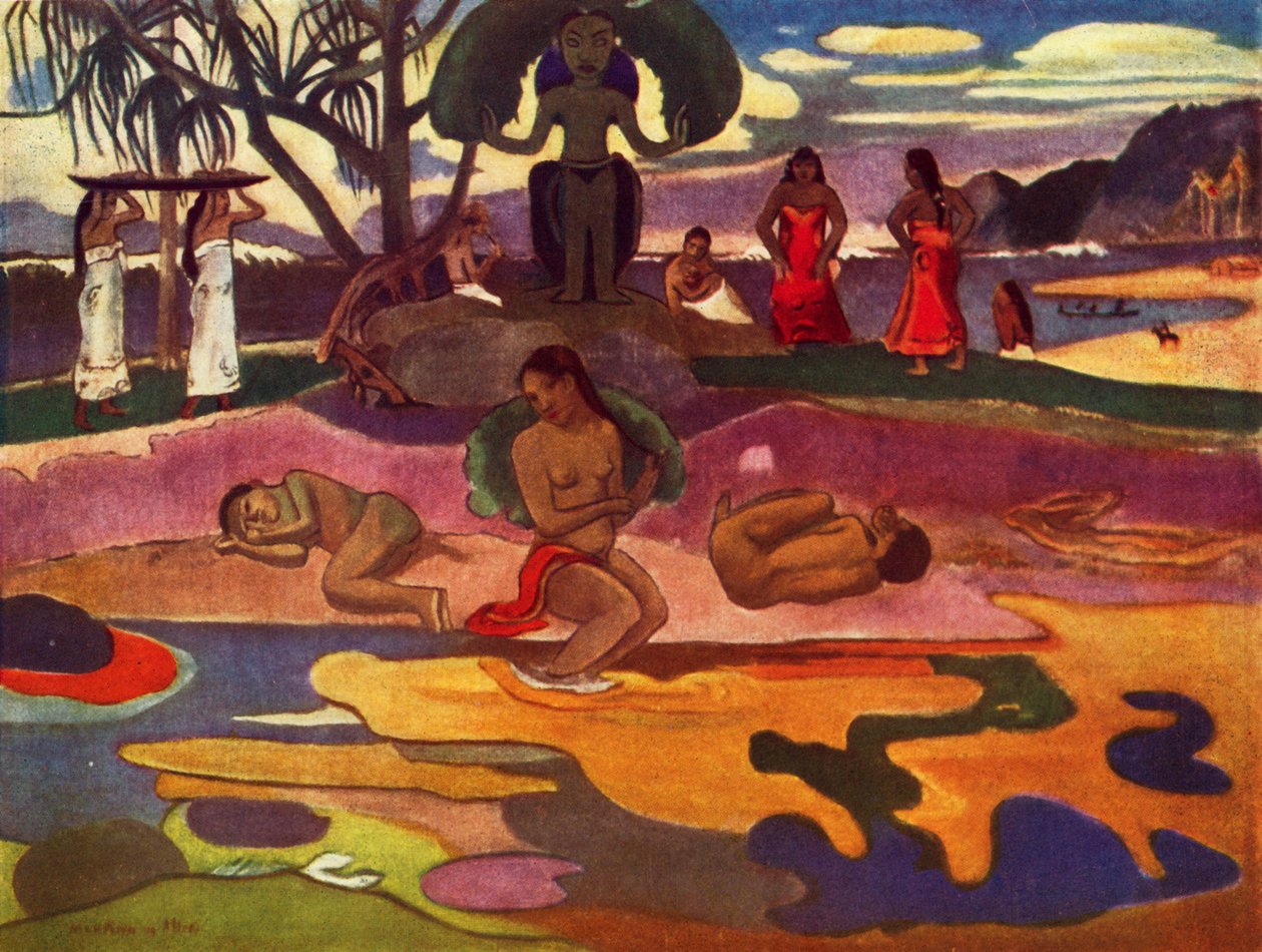 上帝的一天Mahana No Atua，1936年 作者 保罗·高更