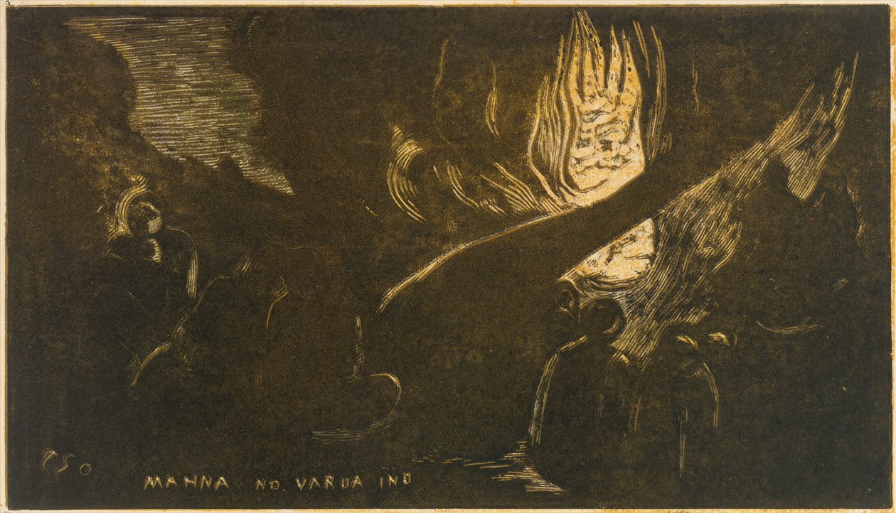 魔鬼说话Mahna No Varua Ino，来自Fragrance Noa Noa，1893-94.，1893-94。 作者 保罗·高更