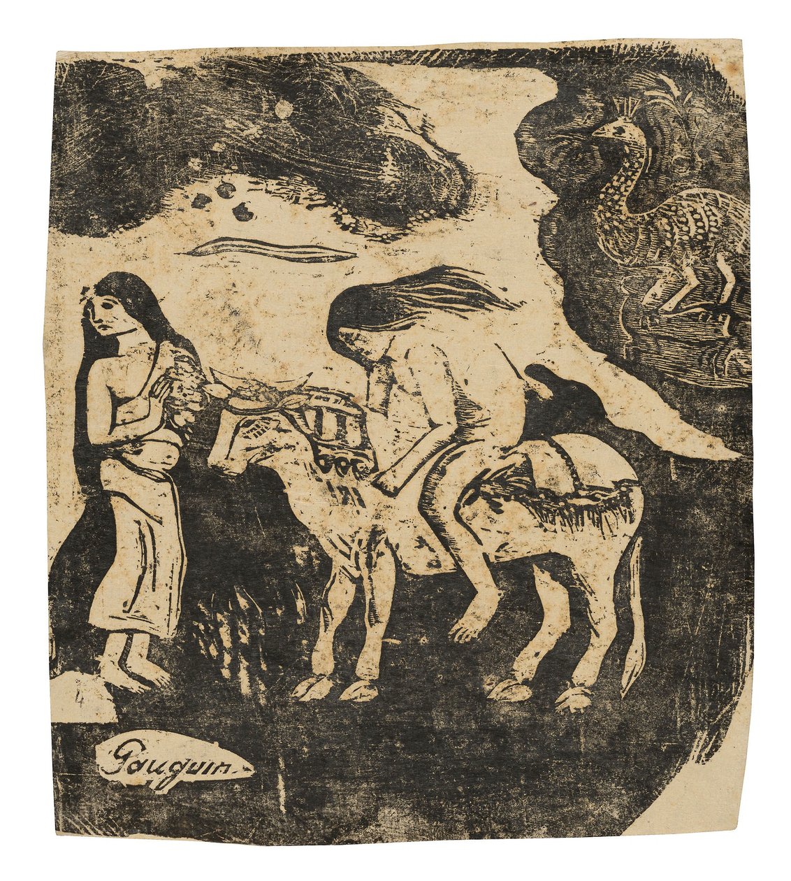 欧罗巴的强奸》，选自晚期木刻版画组画 作者 保罗·高更