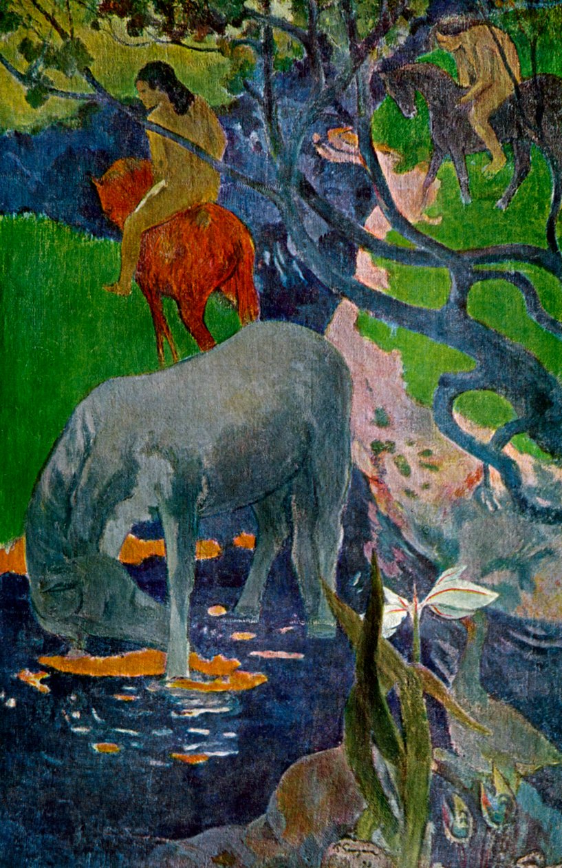 白马，1898年，1939年。 作者 保罗·高更