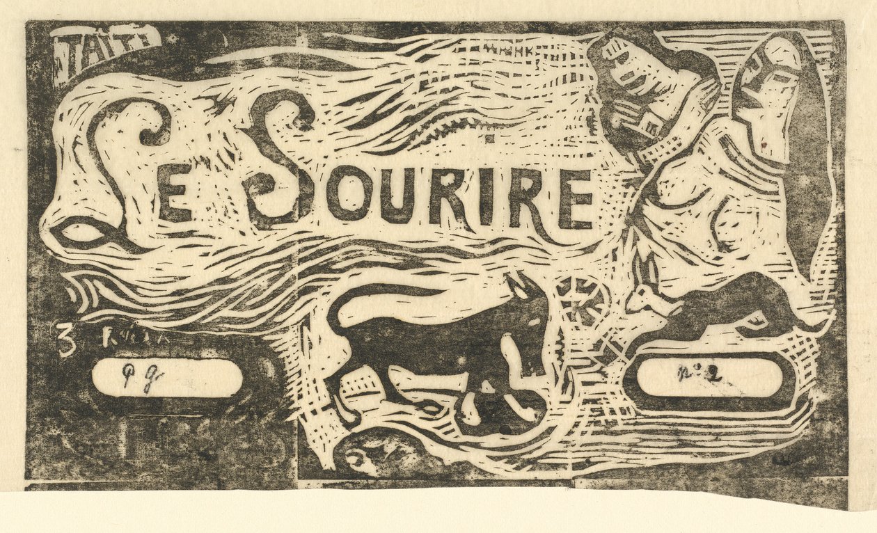 微笑的标题 "Le Sourire "的扉页 作者 保罗·高更