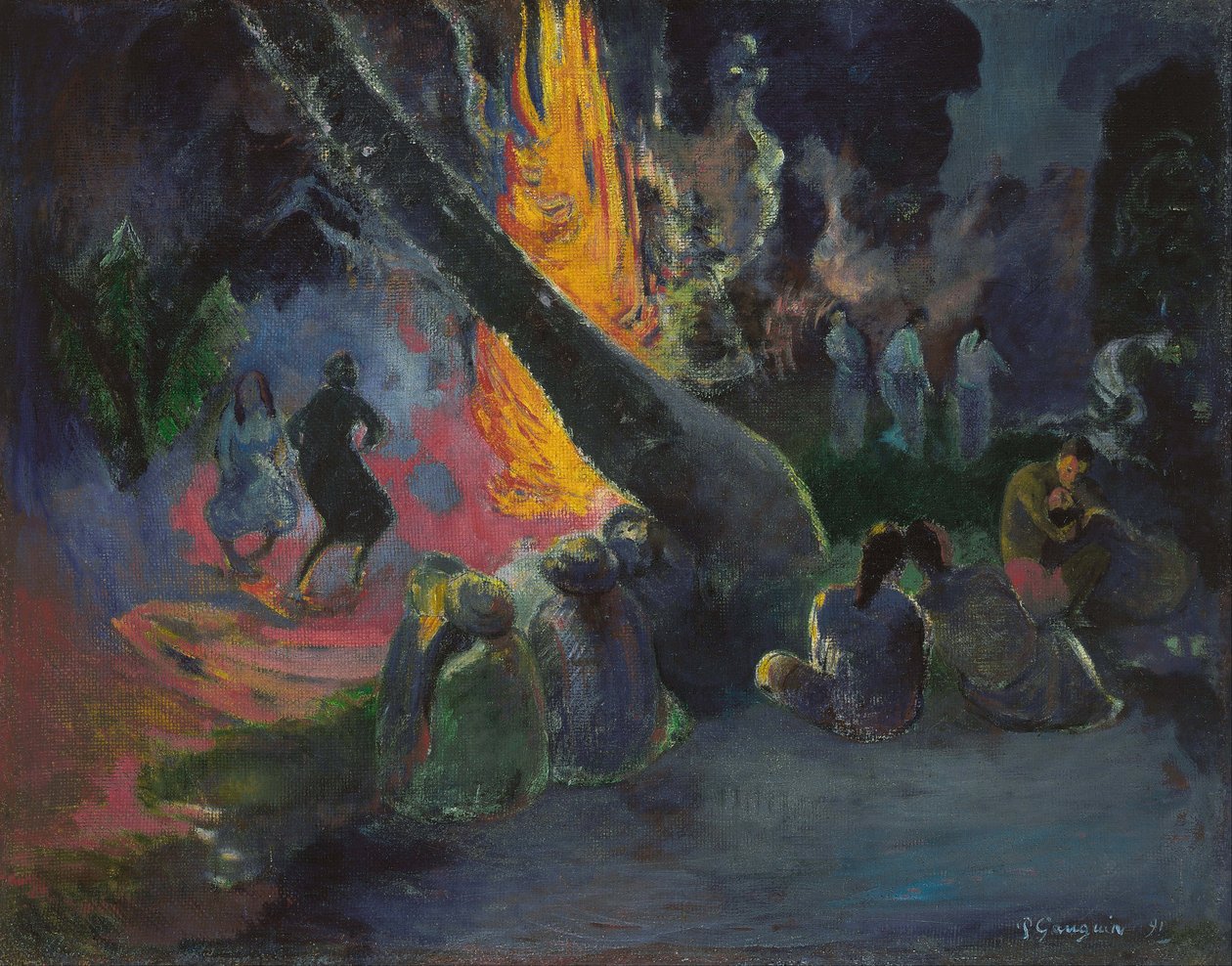 Upa upa, la danse du feu - Upa upa (The Fire Dance), by Gauguin, Paul Eugene Henri (1848-1903).布面油画 作者 保罗·高更