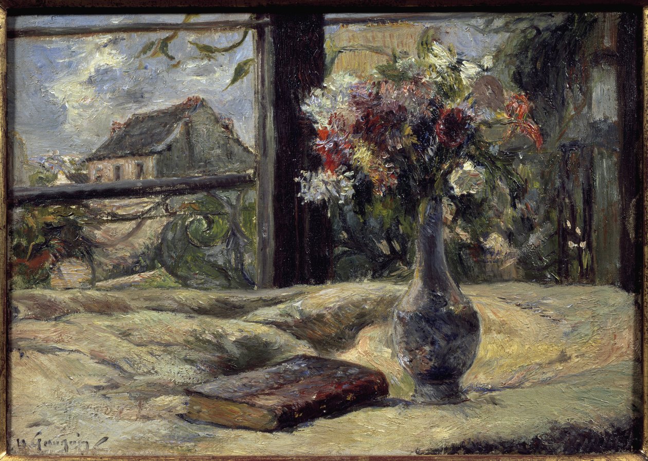 Vase of flowers - Painting by Paul Gauguin (1848-1903), oil on canvas 作者 保罗·高更