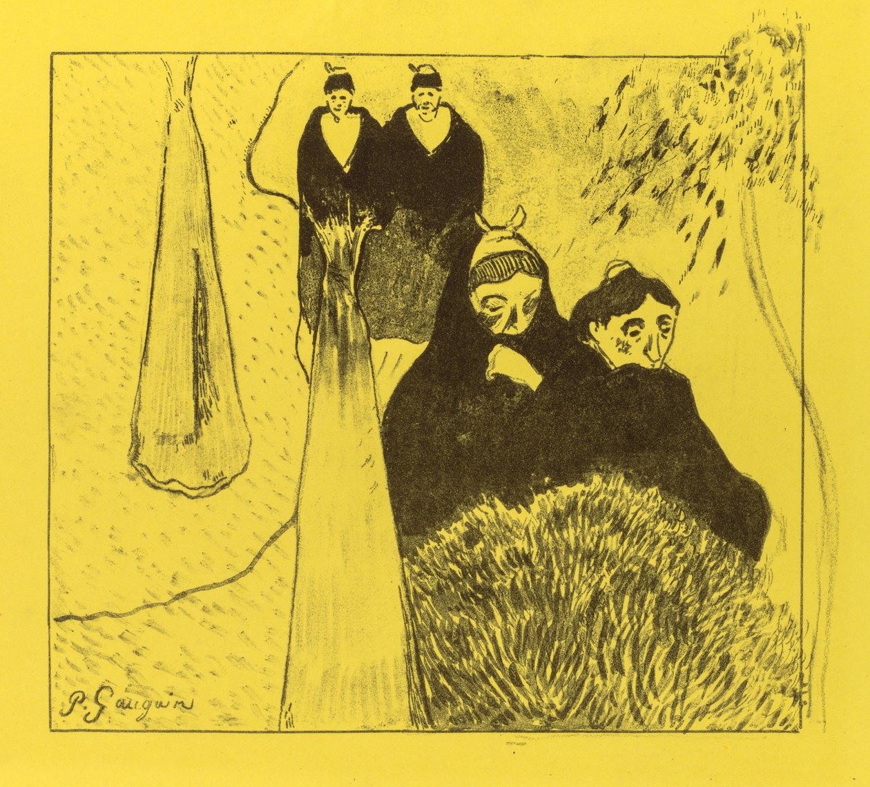 Volpini Suite：阿尔勒的老妇人Les Vieilles Filles [Arles]，1889年。 作者 保罗·高更