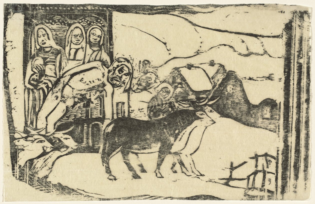 布列塔尼的路边神庙 Le calvaire Breton，在1895年或之后。 作者 保罗·高更