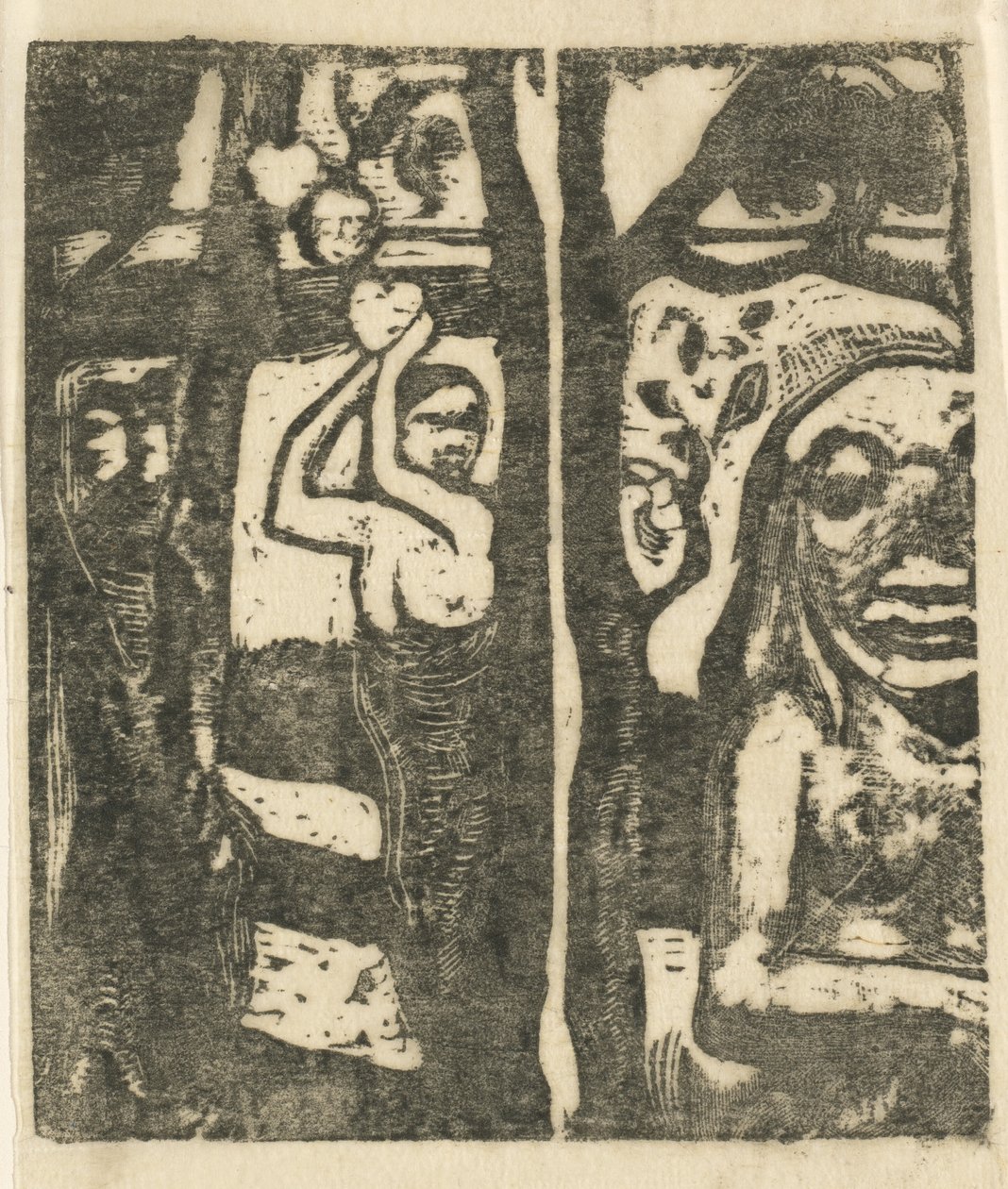 采摘水果的女人和野蛮人 Femme cueillant des fruits et oviri, 18941895. 作者 保罗·高更