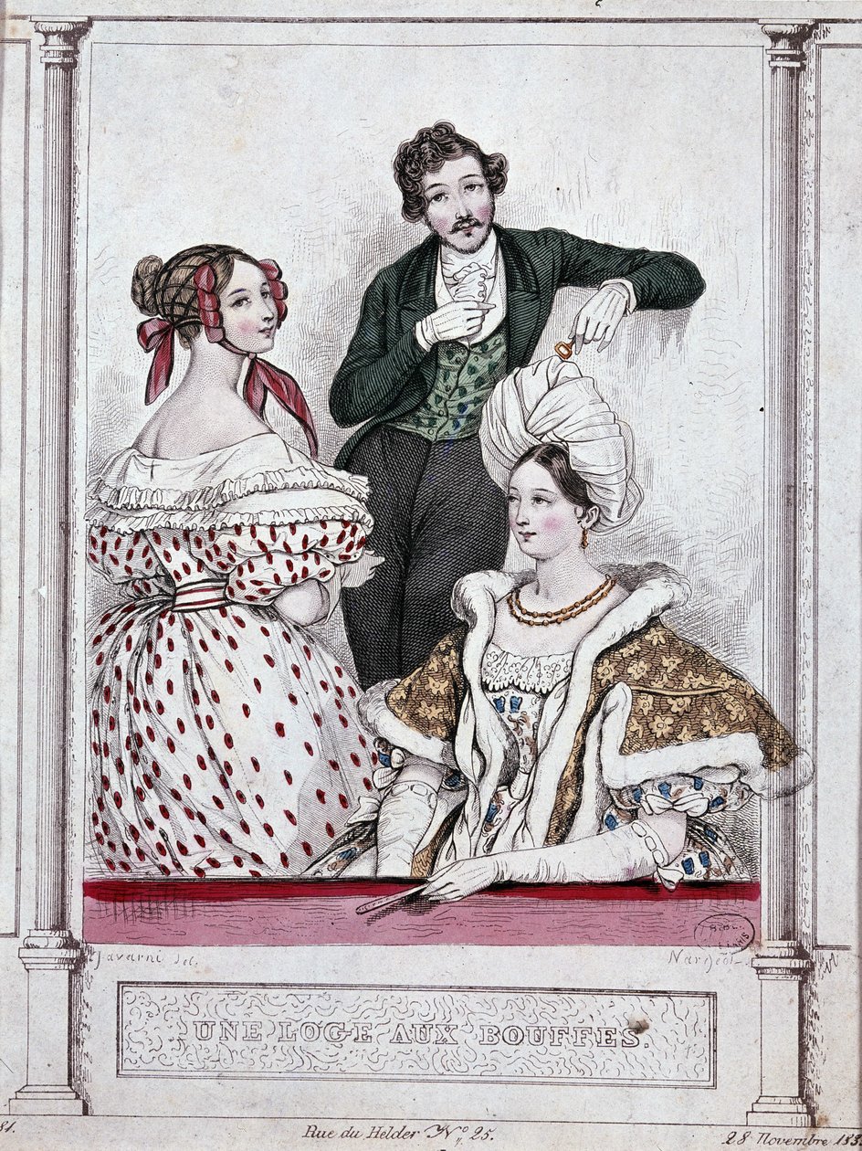一个带有 bouffles 的小屋，v.1835 - 作者 Gavarni 作者 保罗·加瓦尔尼