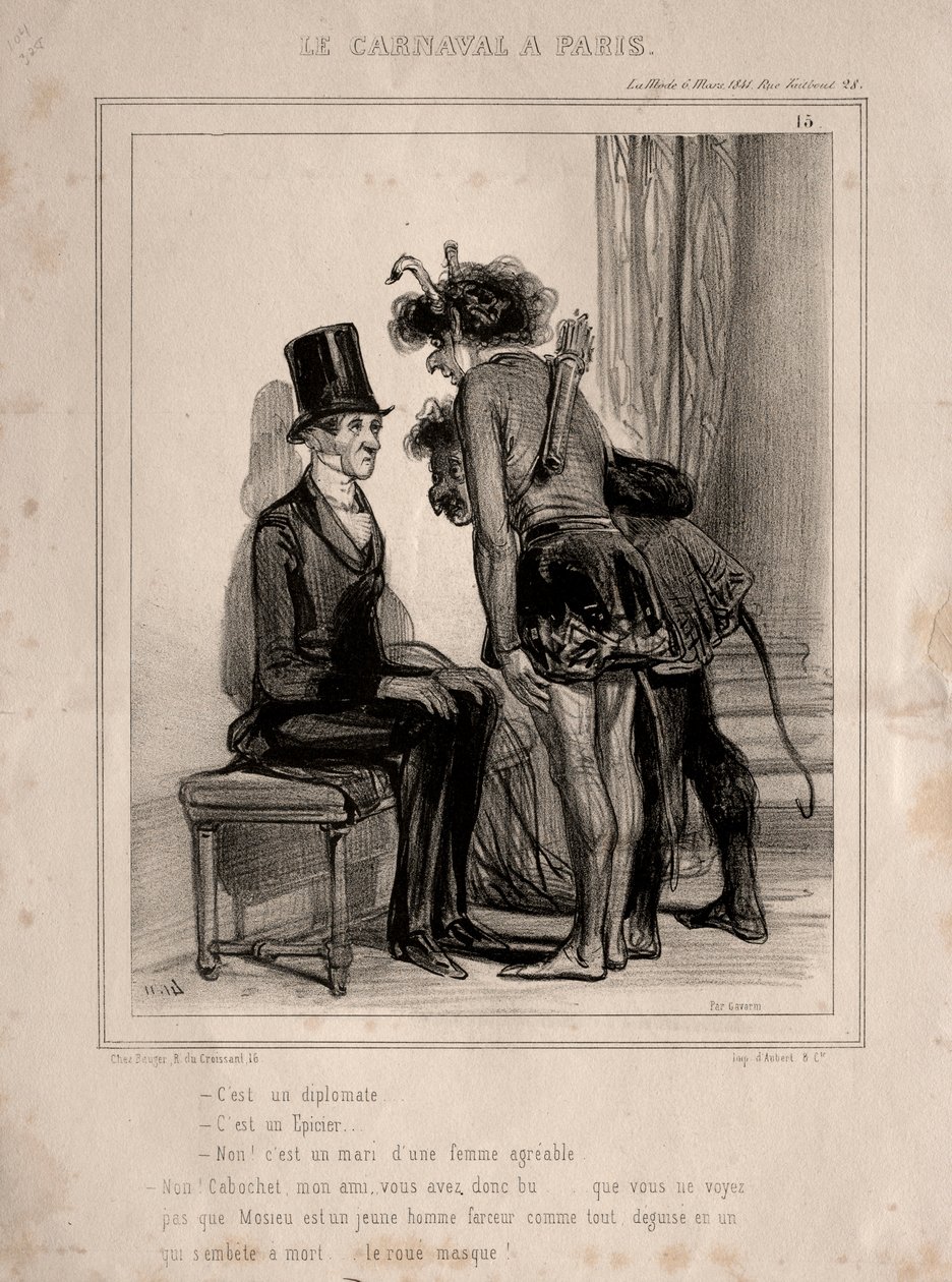 嘉年华，1841年。 作者 保罗·加瓦尔尼