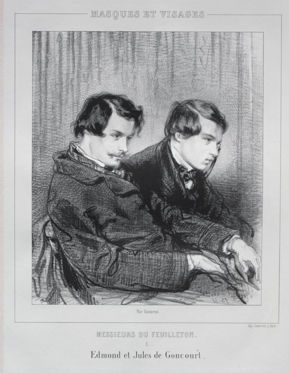 埃德蒙（Edmond）和朱尔斯·德古科特（Jules de Goncourt），1853年。 作者 保罗·加瓦尔尼