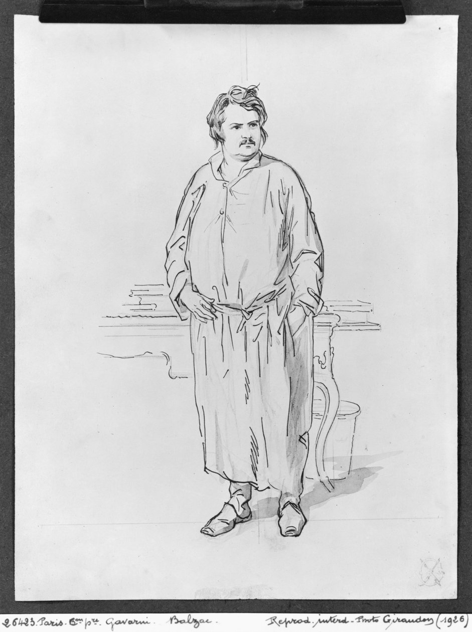 Honore de Balzac（笔和墨水在纸上洗） 作者 保罗·加瓦尔尼
