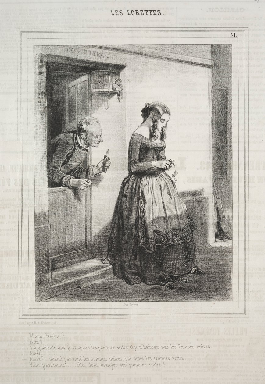 The Lorettes，1842年。 作者 保罗·加瓦尔尼