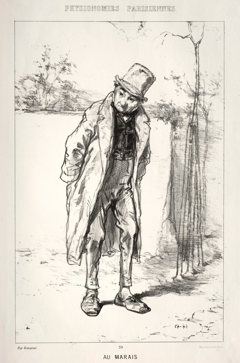 Physionomies Parisienne：在马累，1869年。 作者 保罗·加瓦尔尼