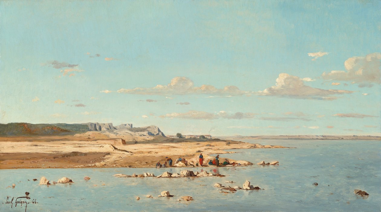 杜鲁尔河畔的洗衣女工，1866年。 作者 保罗贵狗