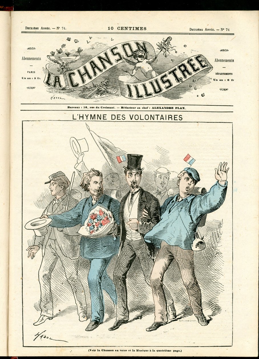 La Chanson illustrstree（杂志），第74期，彩色讽刺，约1870年：L