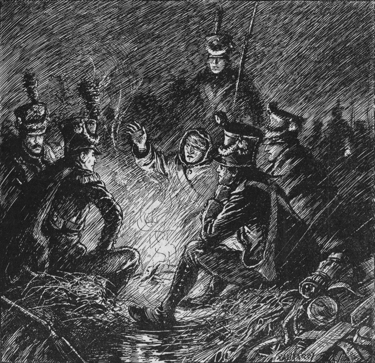 1902年，法国人和同盟国在泥泞和水中丧生 作者 保罗·哈迪
