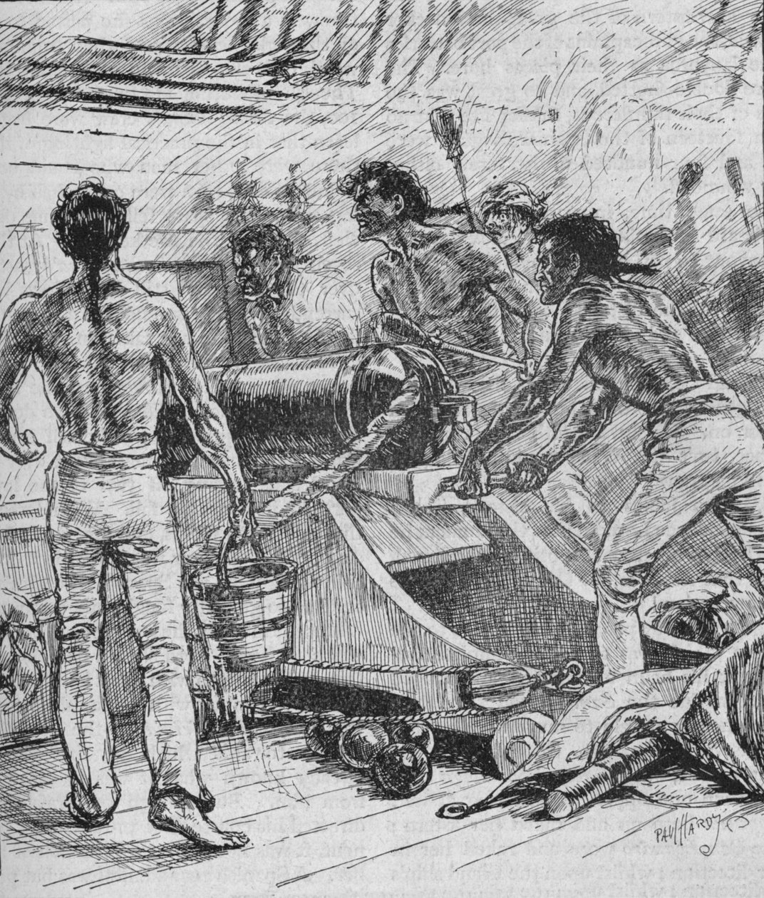 皇家君主被枪s住，像恶魔一样与他们作战，1902年 作者 保罗·哈迪