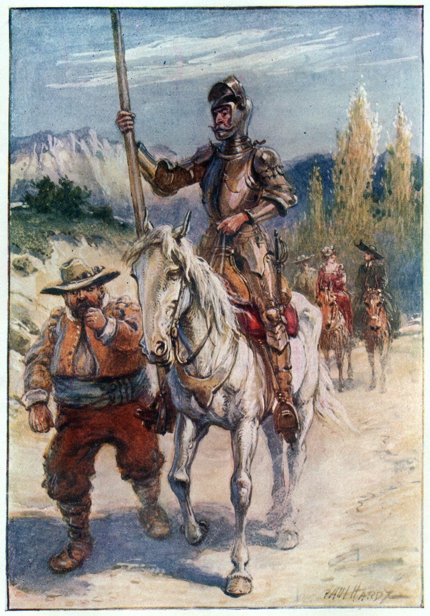 她出发时赠送给你的是什么宝石，1911年由G. Bell und Sons，Ltd。出版的“堂吉诃德历险记”中的插图 作者 保罗·哈迪