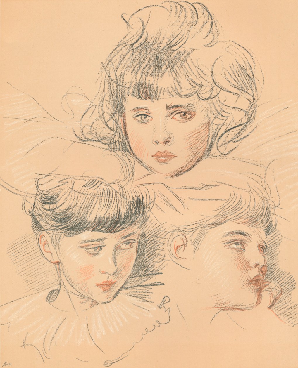 儿童画像草图，约1897年 作者 保罗·赫勒