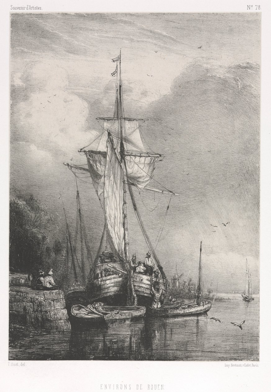 纪念品和第78号艺术家：六名海军陆战队员：鲁昂周围地区，1832年。 作者 保罗·休特