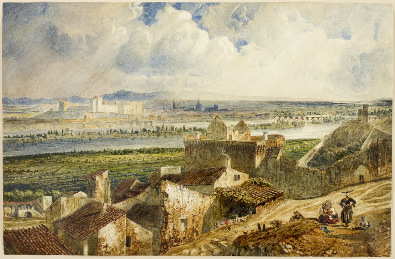阿维尼翁美景（从 Villeneuve les Avignon 望阿维尼翁） 作者 保罗·休特