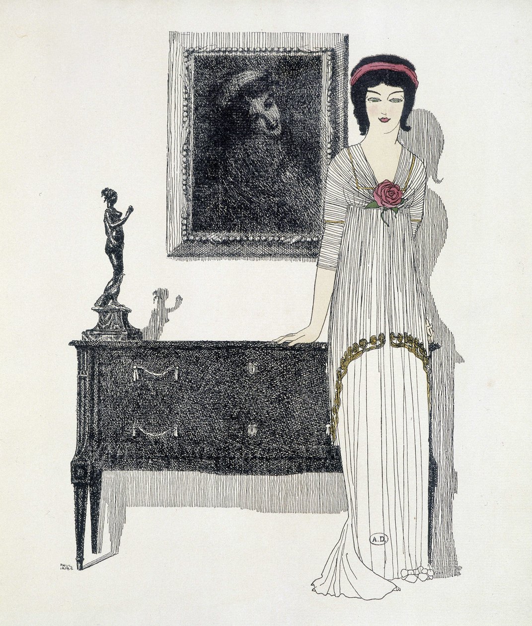 Paul Iribe 创作的“Les Dresses de Paul Poiret”中的 Paul Poiret。 1908年 作者 保罗·伊里贝（Paul Iribe）