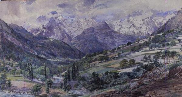 阿尔卑斯山的风景（水彩画） 作者 保罗·雅各布·纳夫特尔