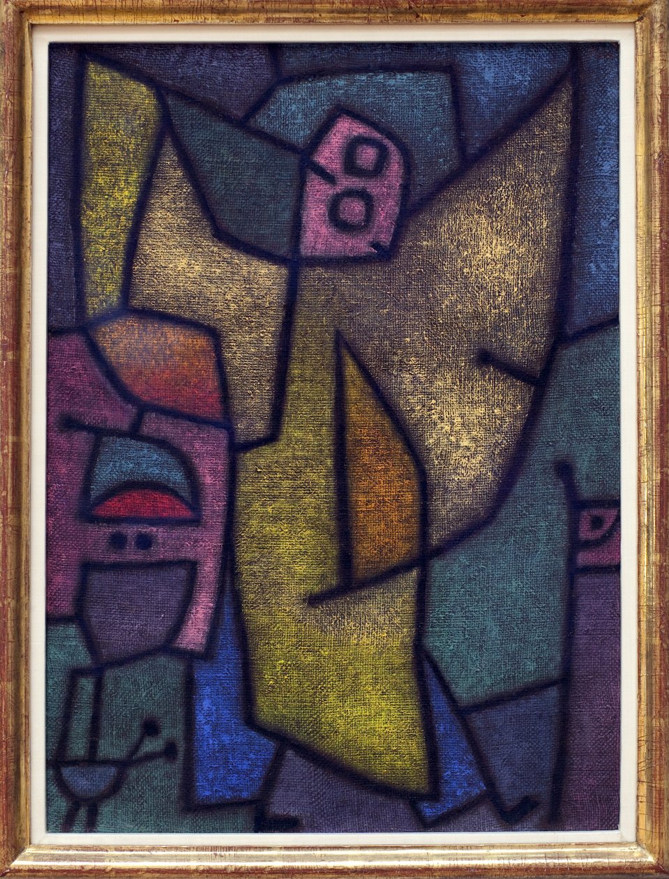 战斗天使保罗-克利（Paul Klee，1879-1940 年）的油画，在黄麻上绘制，背景为胶水 作者 保罗·克莱