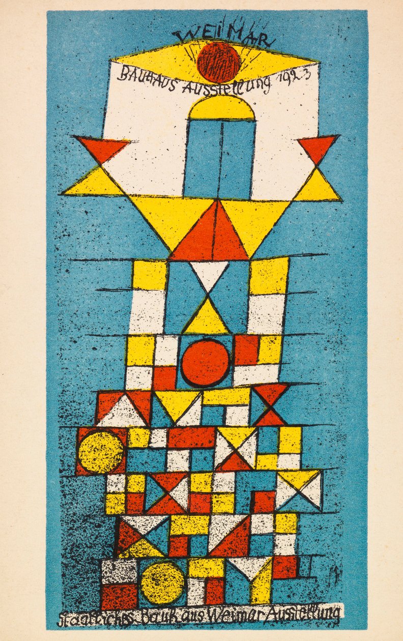 包豪斯展览。明信片，1923年。 作者 保罗·克莱