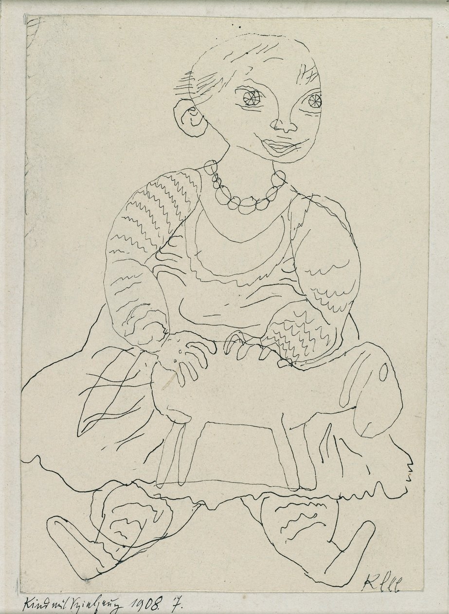 拿着玩具的孩子，1908年 作者 保罗·克莱