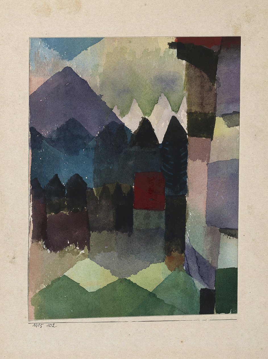 福恩在马克的花园，1915年。 作者 保罗·克莱