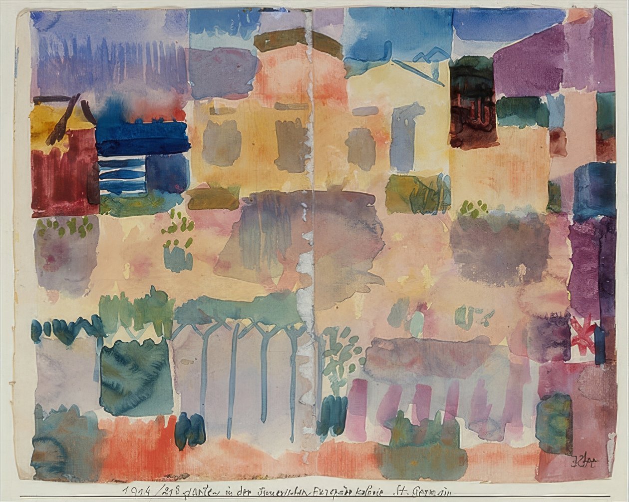 在圣日耳曼，突尼斯附近的欧洲区的花园。 1914年 作者 保罗·克莱