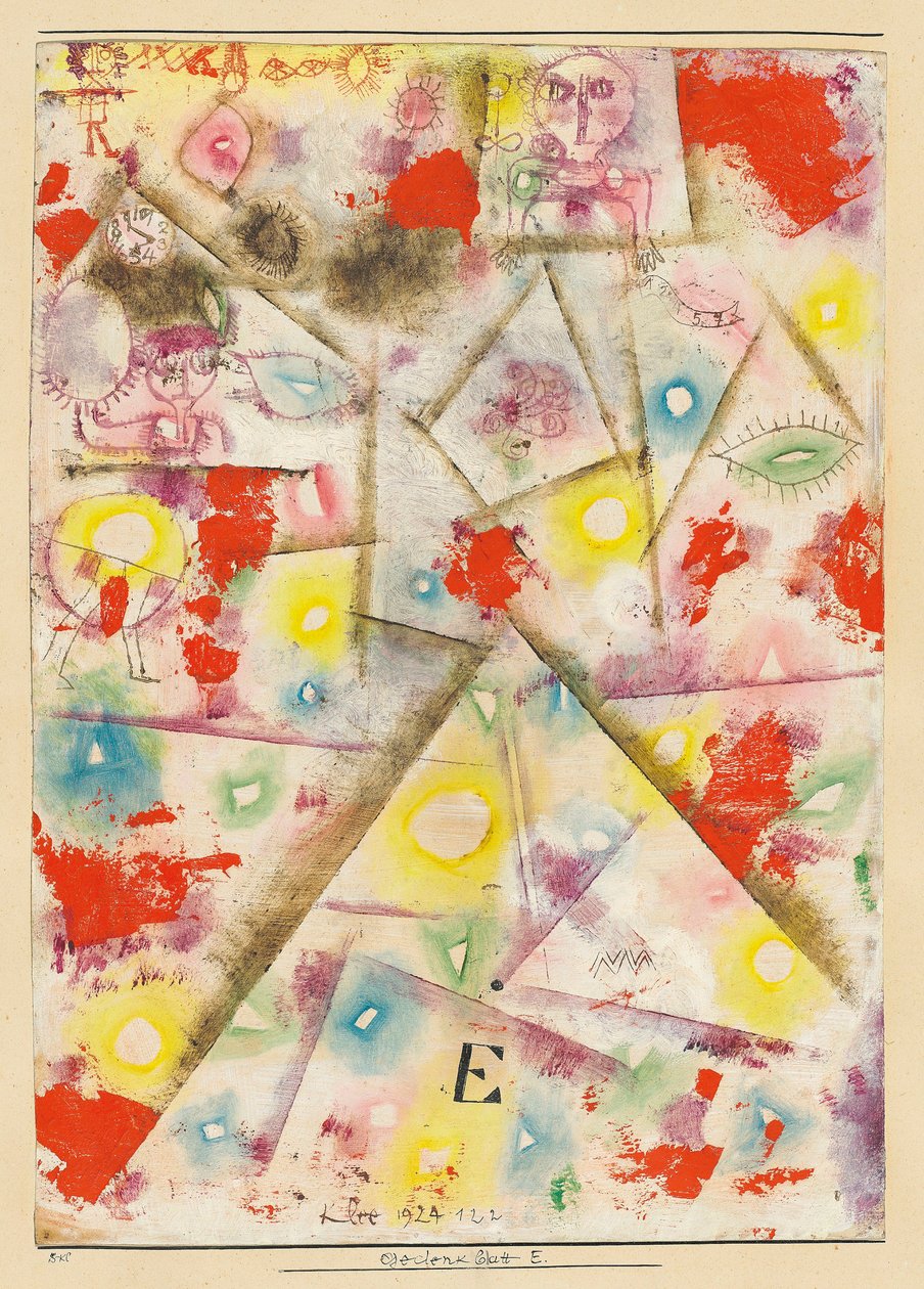 纪念页E，1924年。 作者 保罗·克莱