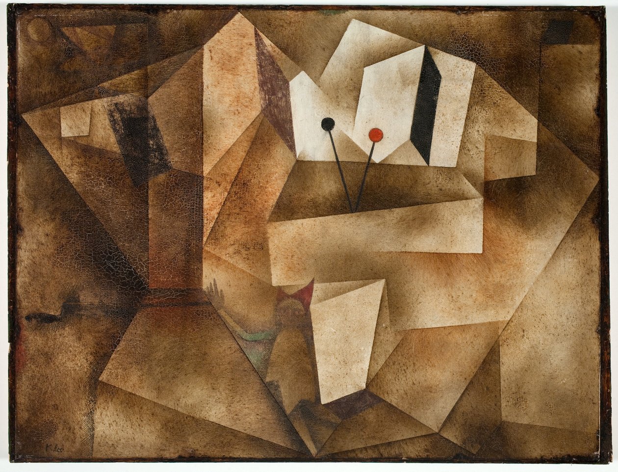 Kettledrum Organ (Die Paukernorgel) 1930 年（纸板油画） 作者 保罗·克莱